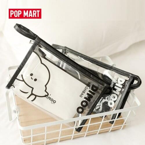POP MART Dimoo Polyester Fiber White and Black Washbag Free Shipping