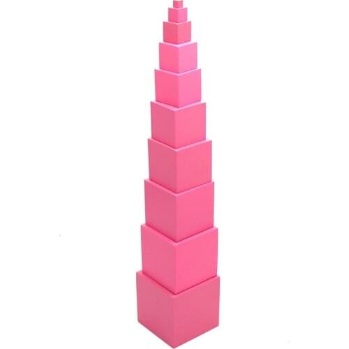Pink Tower Montessori Teaching Aids Sensory Toys Kindergarten Intelligence Development Toys Home Profession Montessori Materials