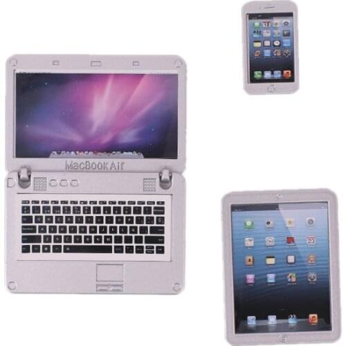 Charm phone mobile +note book+laptop set for 1/6 1/8 bjd licca doll use mini phone notebook for doll