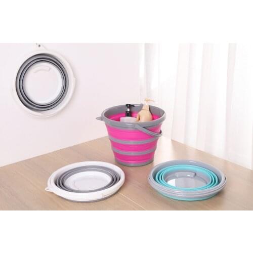 Folding 10L Bucket for Fishing Car Wash Outdoor Thick Silicone Fishing Supplies Portable Camping household Z015