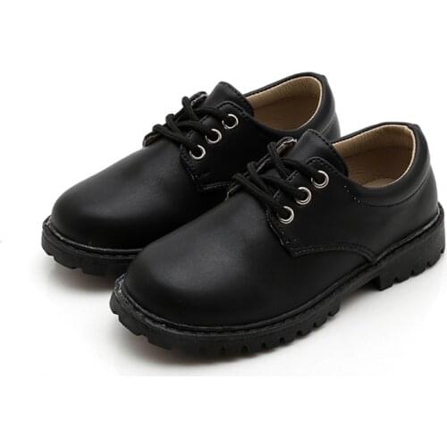 SKOEX Children Dress Shoes Boys Lace Up Leather School Uniform Shoes Kids Boy Oxford Shoes for Party Formal Wedding Size 25-38
