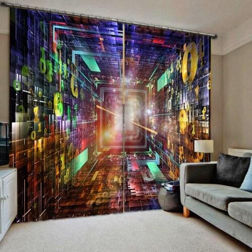 Digital Expand space stereoscopic curtains Thick shading soundproof windproof curtain Drapes Cortinas