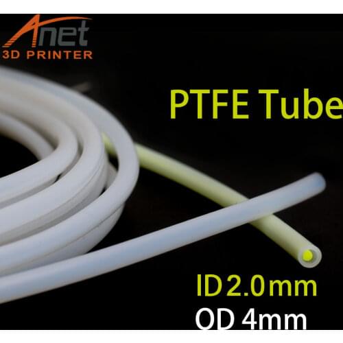 Anet PTFE Tube ID2.5mmOD4mm 1.75mmFilament Guiding Pipe for 3D printer extruder Strong acid and temperature resistance Non-toxic