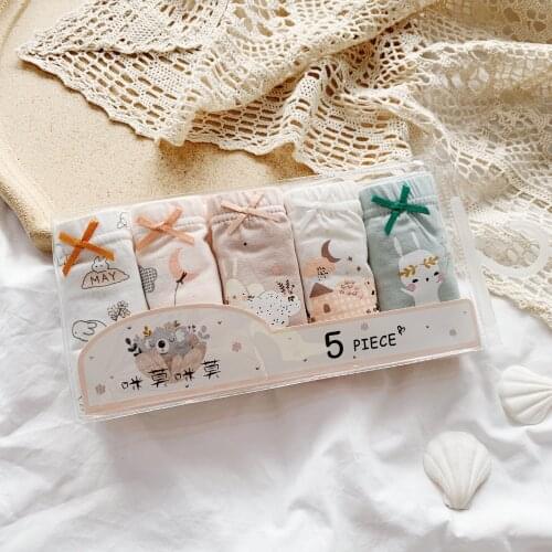 5Pcs/lot Girls Cotton Boxer Briefs Girl Panties Girls Boxer Shorts Childrens Panties Kids Underwear For 2-14 Years GU235