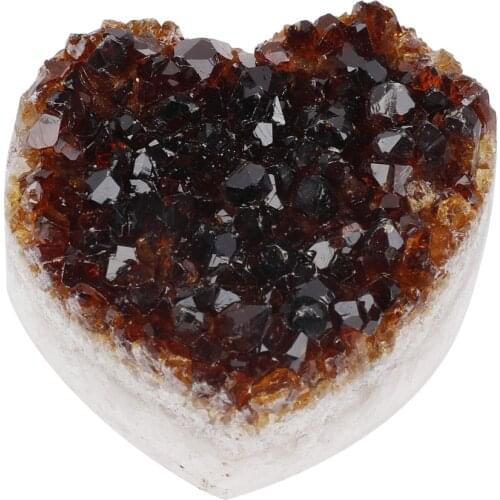 1pcs 5-6cm Natural Citrine Stones Heart Shape Crystal Cluster Raw Minerals Energy Quartz Wand Chakra