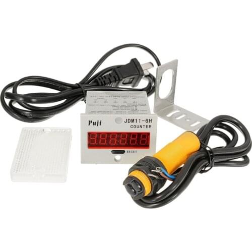 100-240VAC 6 Digital LED Counter+Photoelectric Sensor+Reflector Conveyor Belting