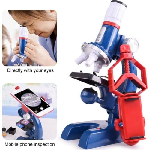 100X-1200X Home School Educational Biological Microscope for Child Kids Microscope Lab with Phone Holder