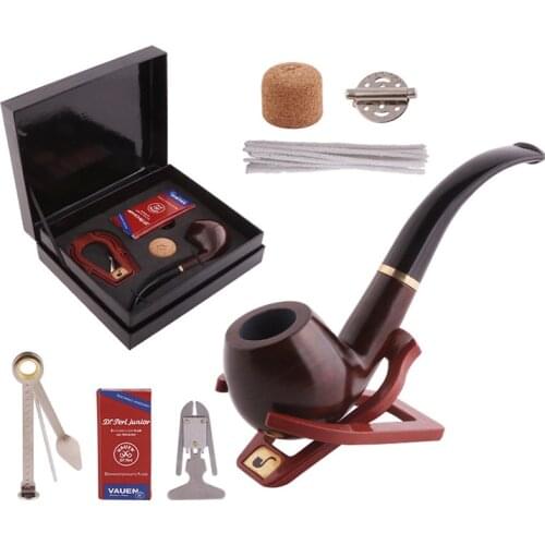 18Pcs/set Smoking set Wood Smoking Pipe Ebony Tobacco Pipe with Pipe Accessories Gadget Gift box