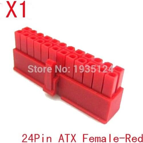 24Pin ATX Power Extention Cable Female Connector red black solid white or transparent
