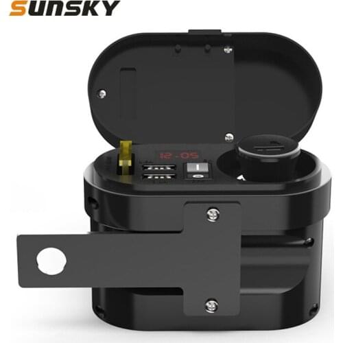 3A Multi-functional Motorcycle Cigarette Lighter Socket Voltmeter + Cigarette Lighter Socket + Dual USB