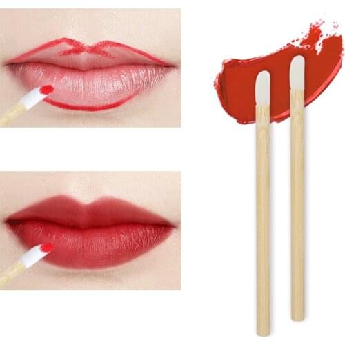 50pcs Disposable Bamboo Wood Lip Brush Stick Applicator Makeup Lip Brushes Lipstick Wands Eye Shadow Lip Gloss Cosmetic Tool