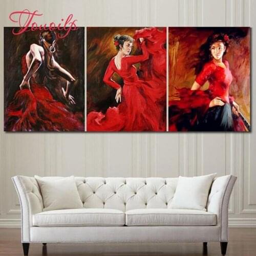 5D Diy diamond painting cross stitch"red skirt dancer girl"Full square&Round Diamond embroidery Needlework square rhinestone