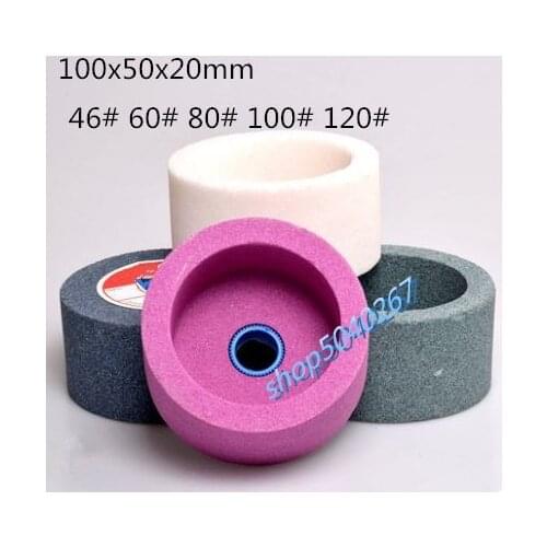 1pc 100x50x20mm Cup shape Ceramic Wheel Abrasive 46/60/80/100/120 Grit Abrasive Stone Grinding Wheel for Metal Polishing
