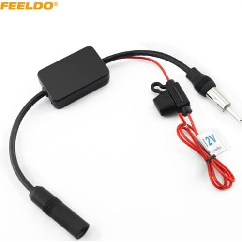 FEELDO Car Automobile Antenna Arial Radio AM/FM Signal Booster Amplifier #FD-4598