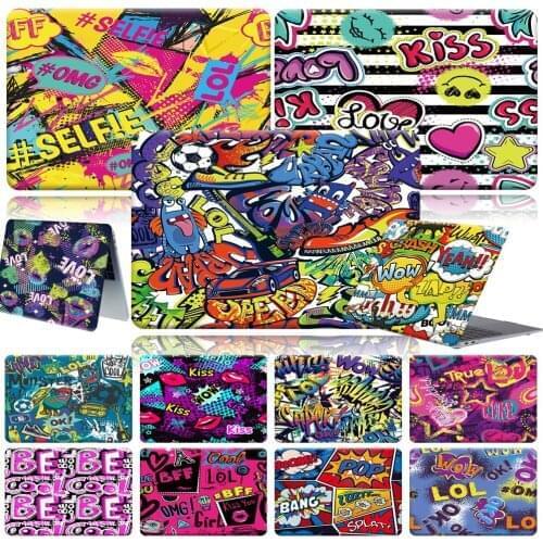 Laptop Case for Apple MacBook Air 13/11 Inch/MacBook Pro 15/16/13/ Inch/Macbook 12 Fashion Graffiti Hard Shell Protective Cover