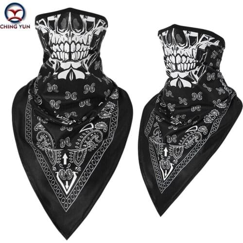 CHINGYUN 2020 ice silk skull mask sunscreen riding neck sleeve digital printing men and women outdoor sports triangle scarf 02