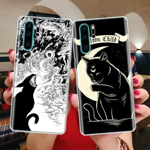 Witch And Cat Colorful Cute Silicon Phone Case For Huawei Honor 10 9 20 Lite Y5 Y6 Y7 Y9 9X 8X 8S 8A 7X 7A 7S Pro + 10i20i Coque