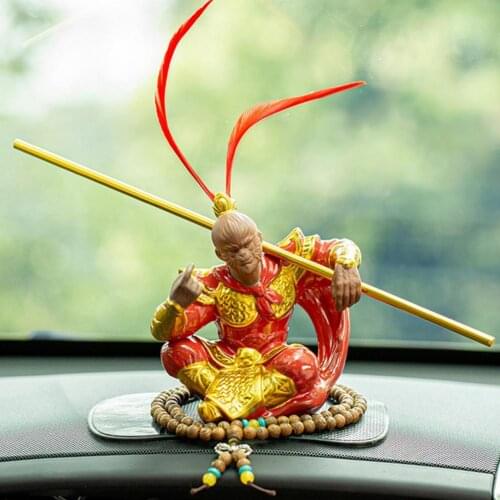 Car Decorative Trinket Small High Imitation Ceramic Mini Monkey King Figurine for Car Decoration For Best Git