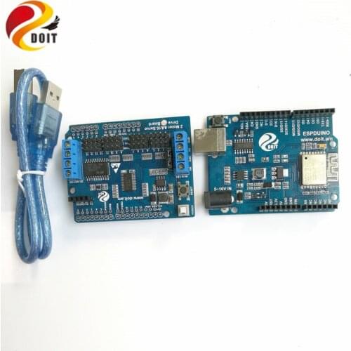 DOIT WiFi Robot Arm Controller Kit, Developing Robotic Tank Car Arm, Development Board Control 2ch Motor 16ch Servo for Arduino UNO R3 Tank Car DIY Toy