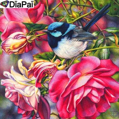 DiaPai 100% Full Square/Round Drill 5D DIY Diamond Painting "Birds and flowers" Diamond Embroidery Cross Stitch 3D Decor A19186