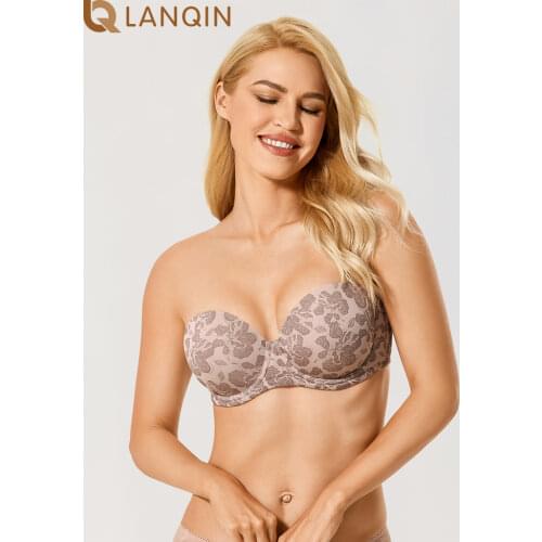 Womens Leopard Printed Underwire Contour Multiway Strapless Bra Plus Size Full Coverage