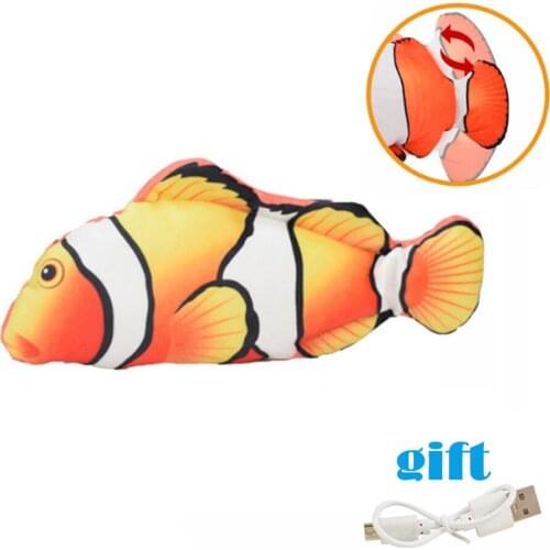 30CM Electronic Pet Cat Toy Electric USB Charging Simulation Bouncing Fish Toys For Dog Cat Chewing Playing Biting Supplies