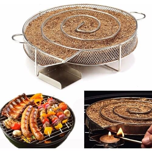Cold Smoke Generator for BBQ Grill or Smoker Wood dust Hot and Cold Smoking Salmon Meat Burn Cooking Tools