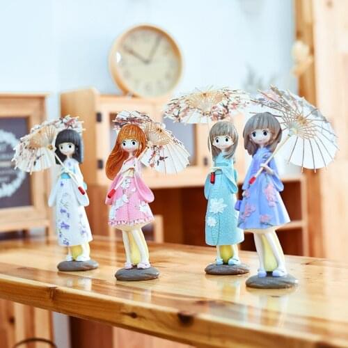 Japanese style beauty girl umbrella girl kimono girl size resin decoration home decoration crafts student gift