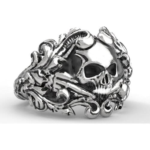 New Gothic Ring Men Retro Silver Stainless Steel Rings Skull Ring Party Jewelry Size 8-13 anillos de acero inoxidable para mujer