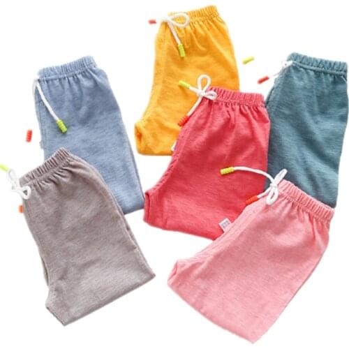 Toddler Thin Ankle Length Pants Baby Boy Girl Summer Solid Breathable Home Sweatpants Infants 1 2 3 4 5 Years Boutique Clothes