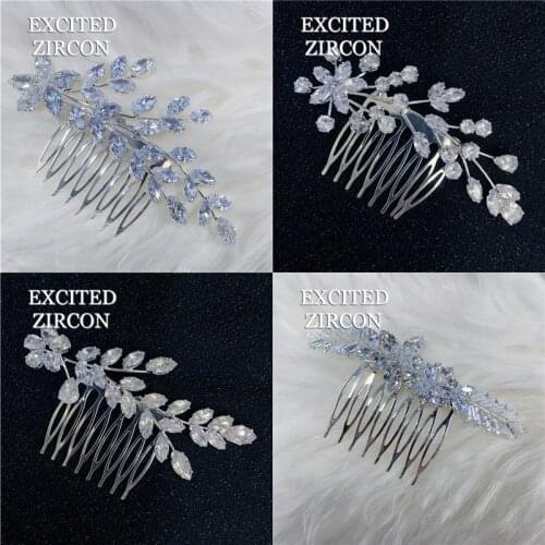 Fashion new design hot sale zirconium stone hair comb woman luxury bling exquisite jewelry accessories bridal wedding hair comb