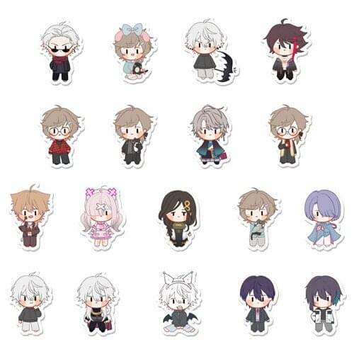 Nijisanji Rainbow Society Vtuber Youtuber Anime Waterproof Flash Room Phone Sticker Fans Gifts Saegusa Akina Gaku Mayuzumi Kai