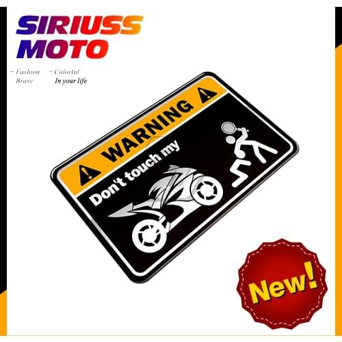Warning Sticker Don't Touch My Moto Motorbike Tank Decal with Logo for Universal Motorcycle 3D Stickers