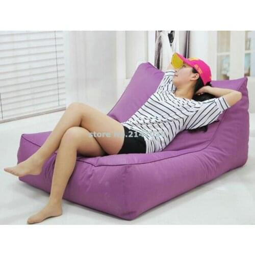 Hot sale high quality swimming pool floating bean bag, purple 2 seat extra large beanbag chair