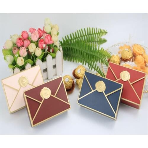 Simple Creative Gift Box Packaging Envelope Shape Wedding Gift Candy Box Favors Birthday Party Christmas Decoration