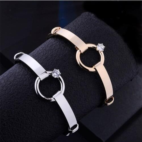 Simple CZ Pure Copper Cuff Bracelet Gold Color Bangle Bracelet For Women Pulseiras bridesmaid Jewelry Circle Knot Bangles Gifts