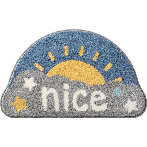Drop Shipping Cartoon Entrance Doormat Semicircle Dust Proof Anti Slip Door Mat Kitchen Floor Mats Bedroom Carpet Rugs