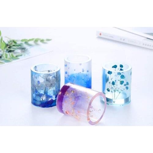 Silica Gel Mold, Epoxy Resin Pen Holder Mold, Diy Handicraft, Square, Round Storage Rack, Container, Jewelry Making Brush Rack