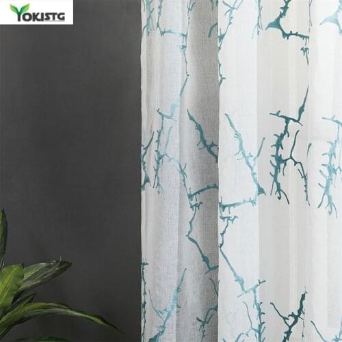 YokiSTG Embroidered Branch Pattern Sheer Curtains For Living Room Bedroom Kitchen Cafe Window Treatment Drapes Home Decor