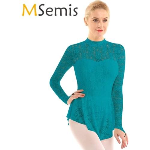 Womens Figure Ice Skating Roller Clothing Female Adults Gymnastics Ballet Leotard Dance Dress Ballet Leotard Dress Costumes