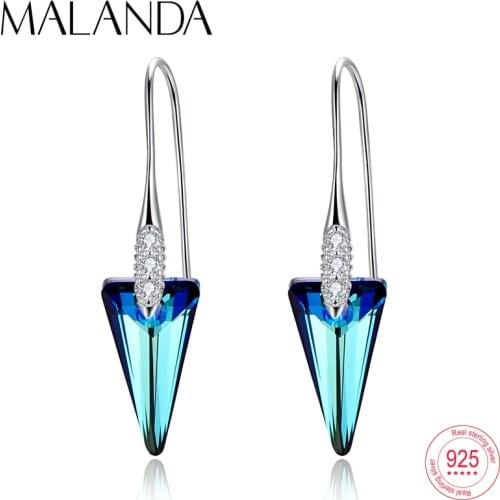 Crystals From Swarovski Spike Pendant Drop Earrings For Women Fashion Sterling Silver Piercing Dangle Earrings Handmade jewelry