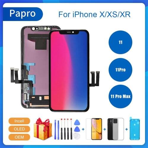 For iPhone X OLED XR XS Max 11 11 Pro Max With 3D Touch Digitizer Assembly No Dead Pixel LCD Incell Screen Replacement Display