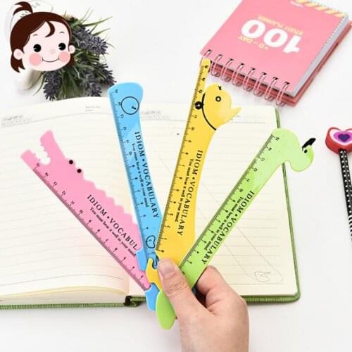 1PC Kawaii cartoon animal Student Plastic Ruler Papelaria Creative Stationery School Supplies 15cm measuring tool