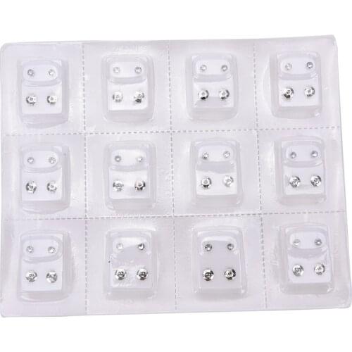 12 Pairs Silver color New Piercing Gun Piercer Tool Earring Piercing Jewelry Alloy Disposable Safe Ear Stud