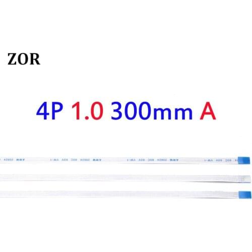 2pcs/lot New FFC FPC 4pin flat flexible cable 1.0mm pitch 4 pin Forward Length 300mm Width 5mm Ribbon Flex Cable