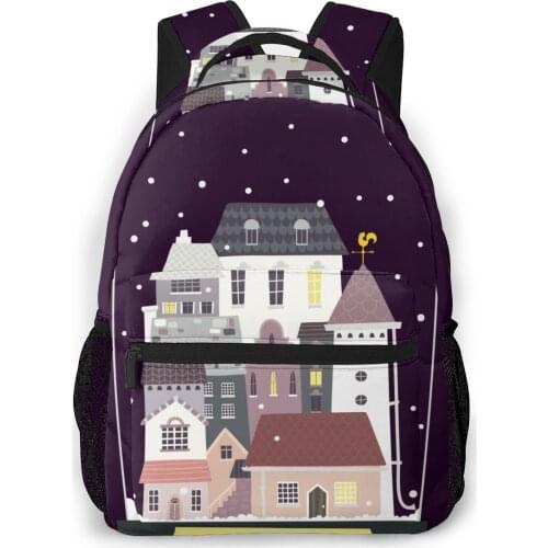 2021 OLN Backpack Women Shoulder Bag Cartoon Christmas Glass Ball Fashion School Bag For Teenage Girl Backpacks Travel Bag