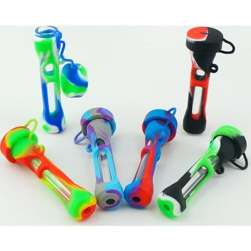 3.55 Inch One-hitter Pipe with Silicone Sleeve Smoking Pipe