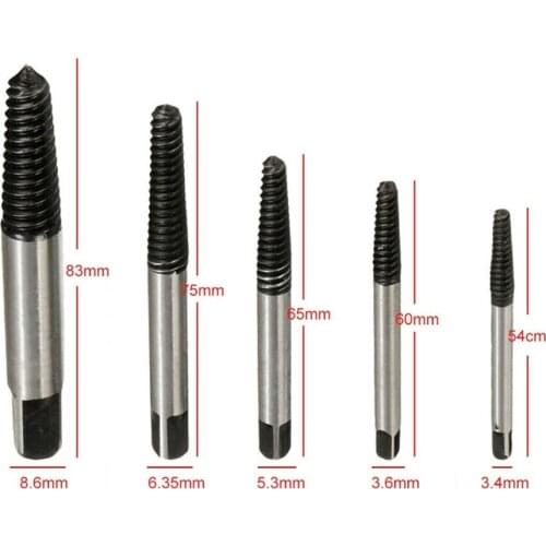 5x Screw Extractor Set Easy Out Drill Bits guide Broken Screws Bolt Remover