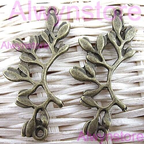 8pcs 38x16mm antiqued bronze loops branch connector G7