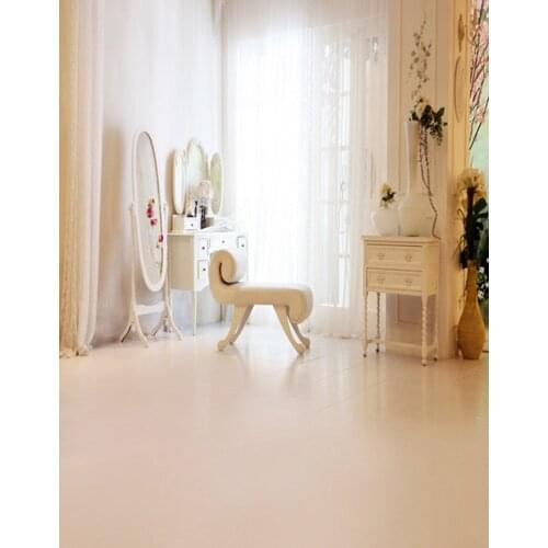 White Living Room Flowers Photography Backdrops Photo Props Studio Background 5x7ft